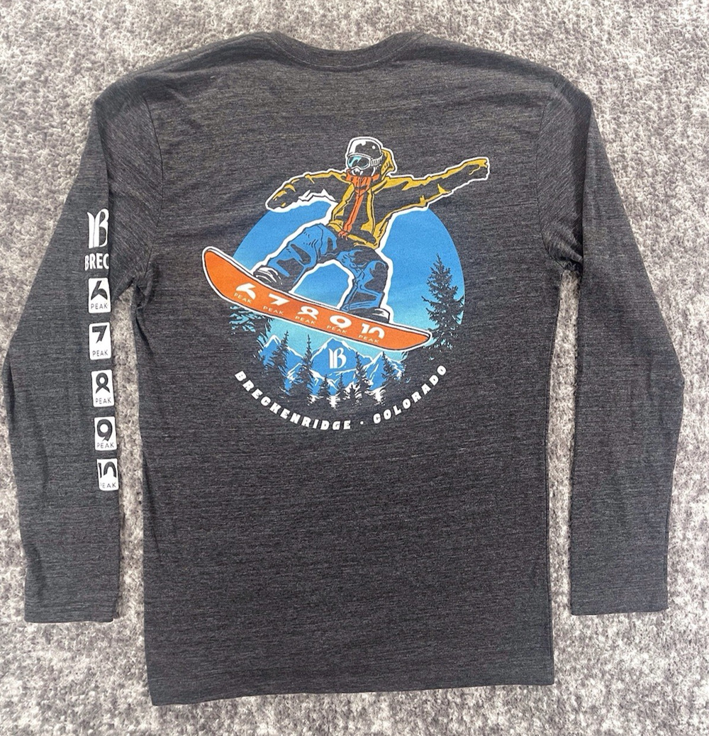 Breckenridge Colorado Long Sleeve Shirt Ski Snowboard Double Sided Adult Medium